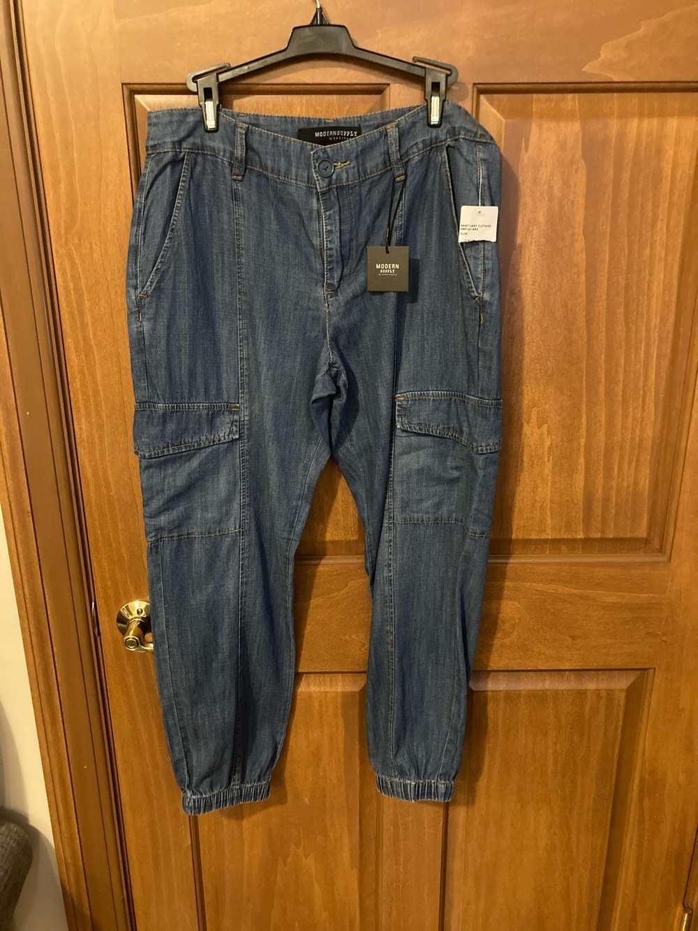 Women’s Blue Denim Cargo Jeans